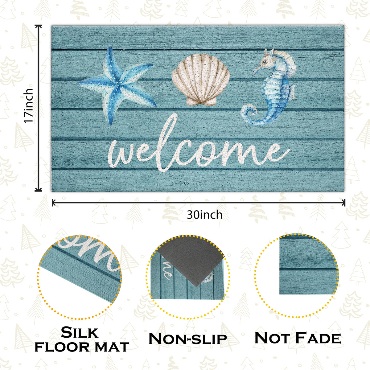 Jvpke Beach Welcome Mat cleans easily by shaking, sweeping, or hose-down maintenance.