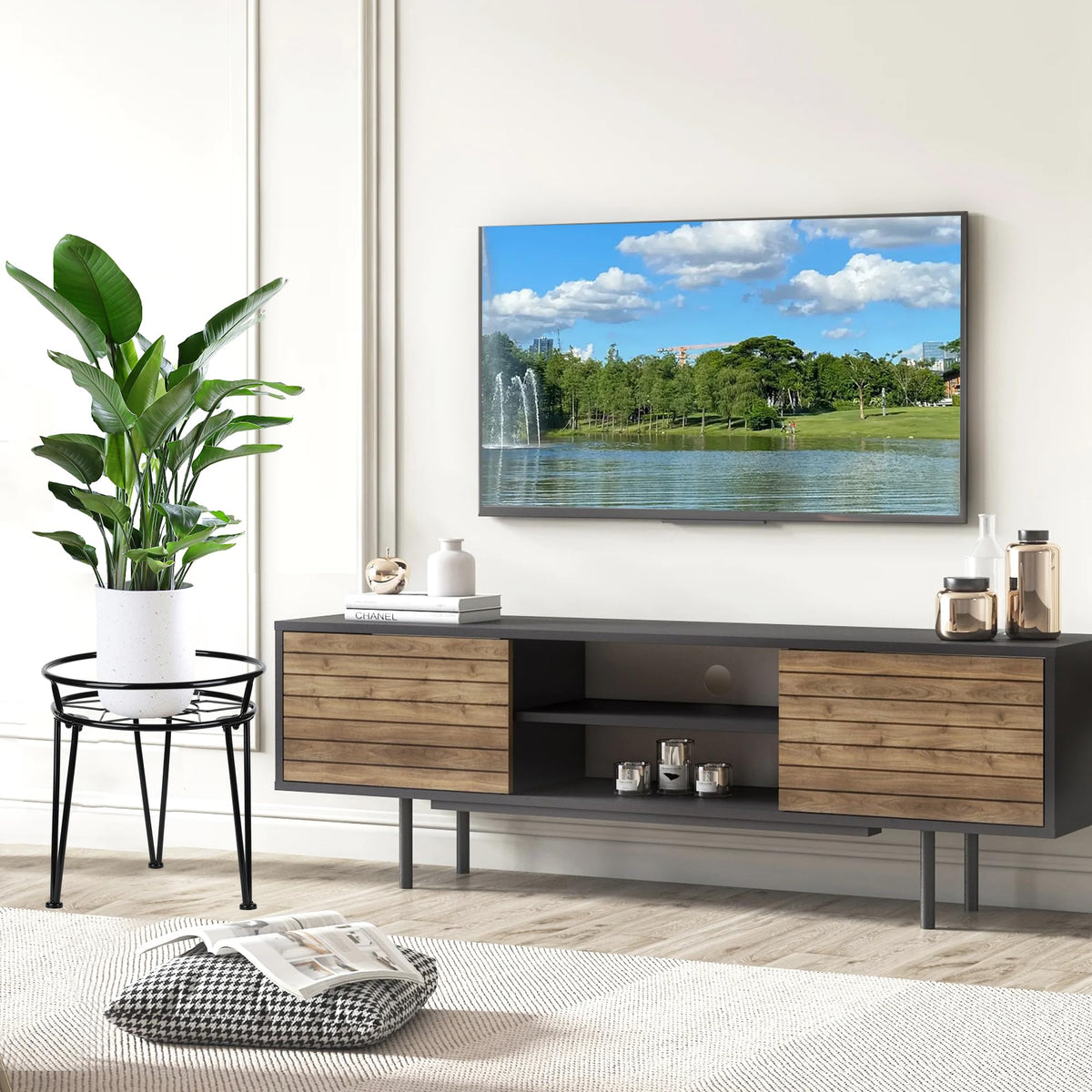 Jvtoo 3-piece set adapts to shelves, patios, or entryways as decor.