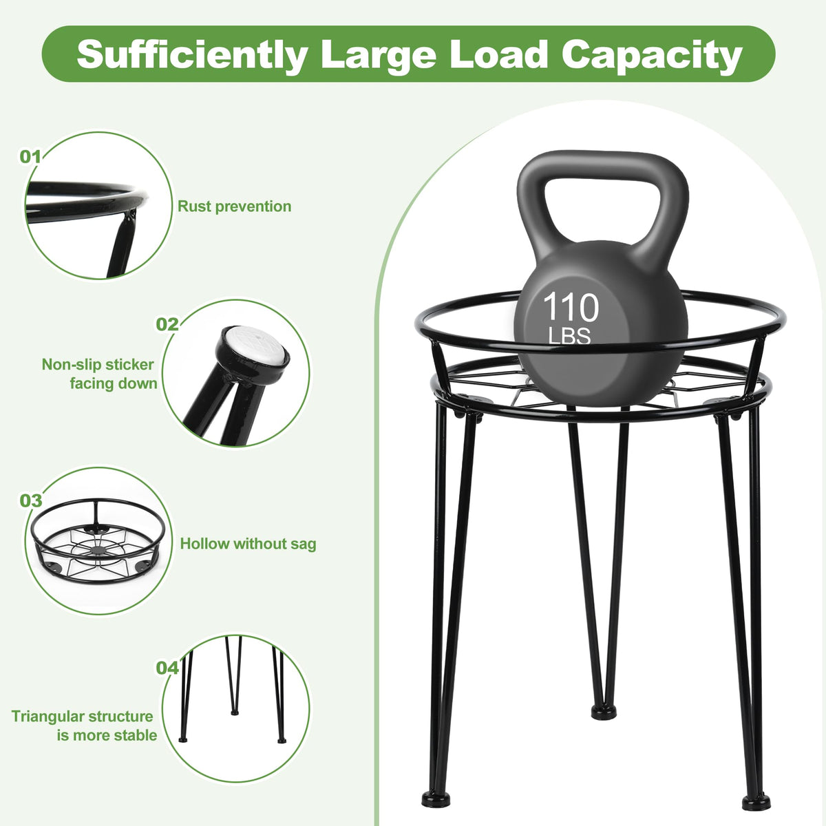Jvtoo indoor-outdoor plant stand fits balcony or living room spaces with style.