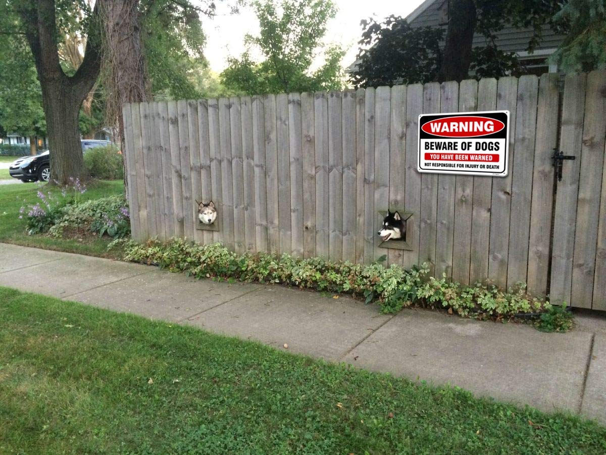 JW Signs Beware of Dog Sign reflective coating enhances nighttime visibility.