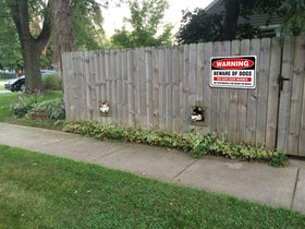 JW Signs Beware of Dog Sign reflective coating enhances nighttime visibility.