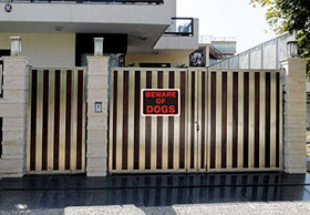 JW Signs Beware of Dogs sign durable 40mil aluminum emphasizes long outdoor life.