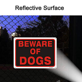 JW Signs Beware of Dogs sign reflective coating enhances visibility day and night.