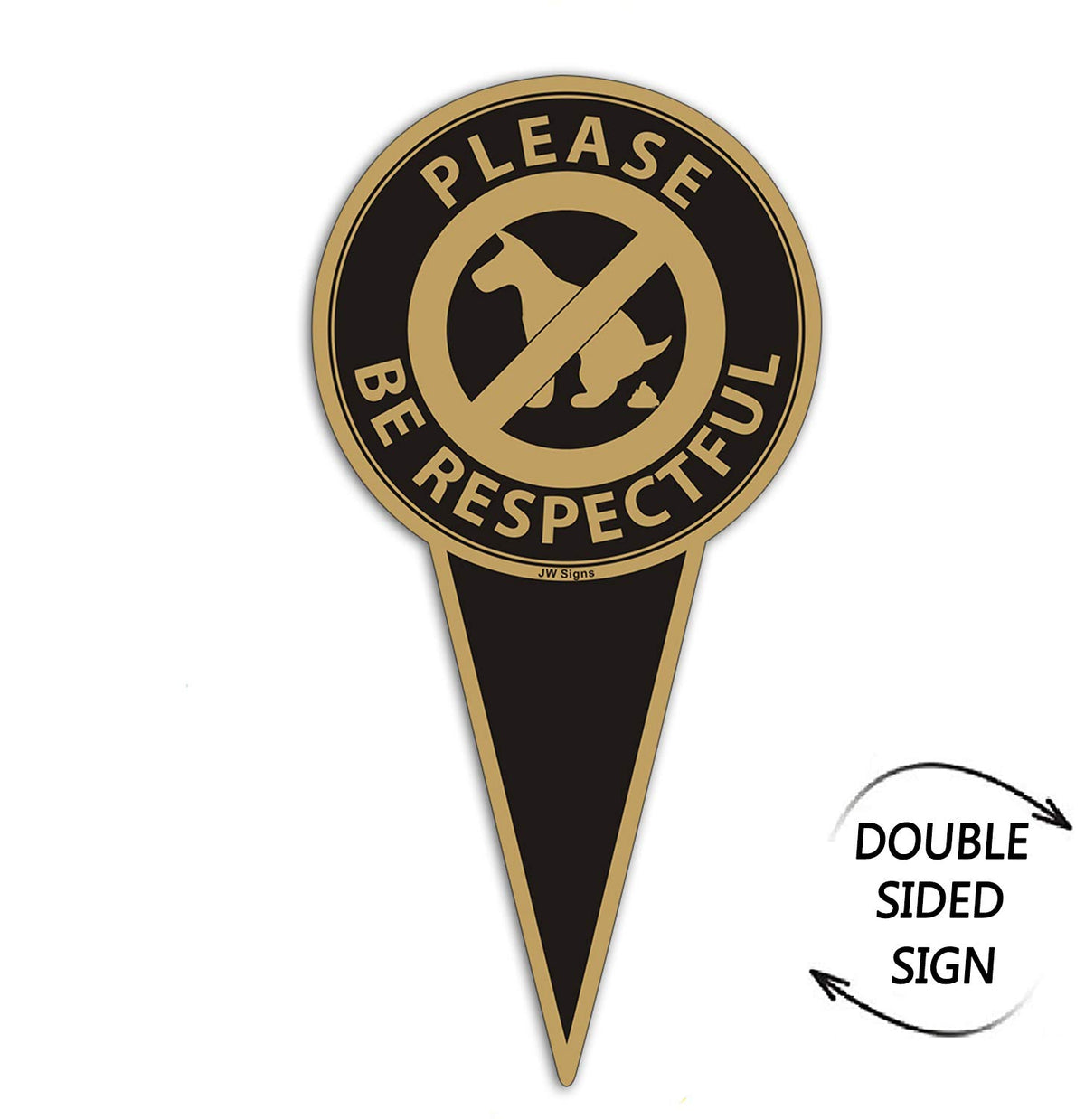 JW Signs rust-free aluminum sign for outdoor use, durable and weather resistant.