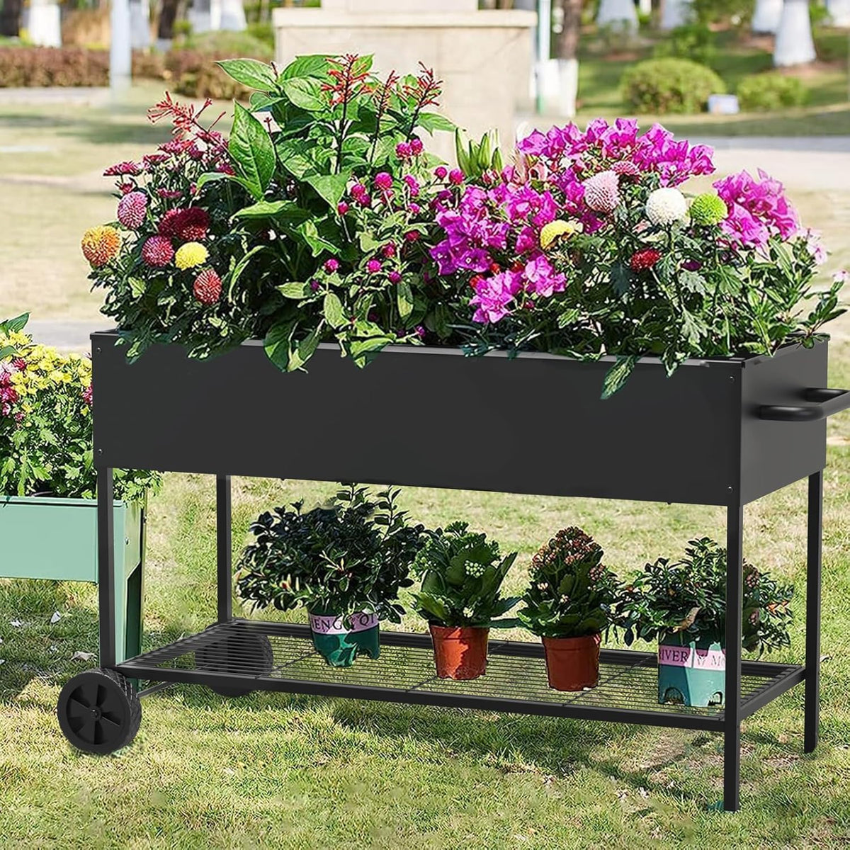 JWPEHOE durable, anti-rust metal raised garden bed for outdoor use.