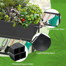 JWPEHOE raised garden bed with wheels for smooth repositioning on outdoor surfaces.