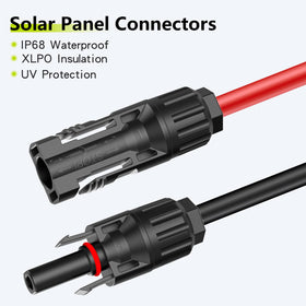 Secure connectors ensure stable panel-to-inverter links