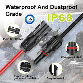 Weatherproof solar extension cable withstands UV and moisture outdoors