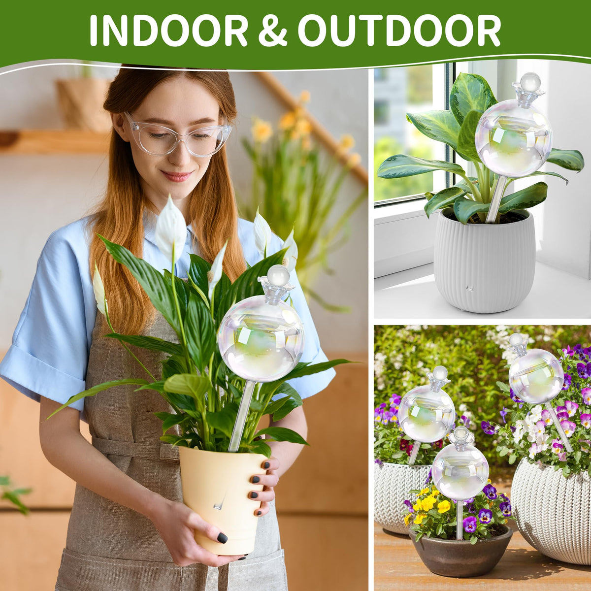 JXWENBYX 17 oz globe capacity enables about two weeks of plant hydration.