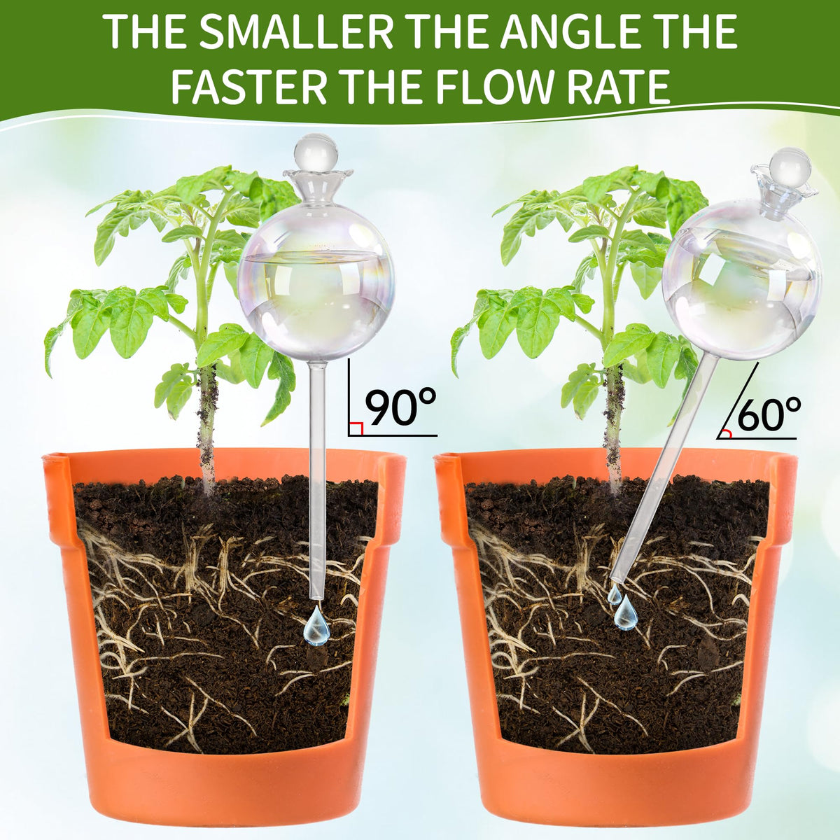 JXWENBYX globe inserts securely into soil using included stick.
