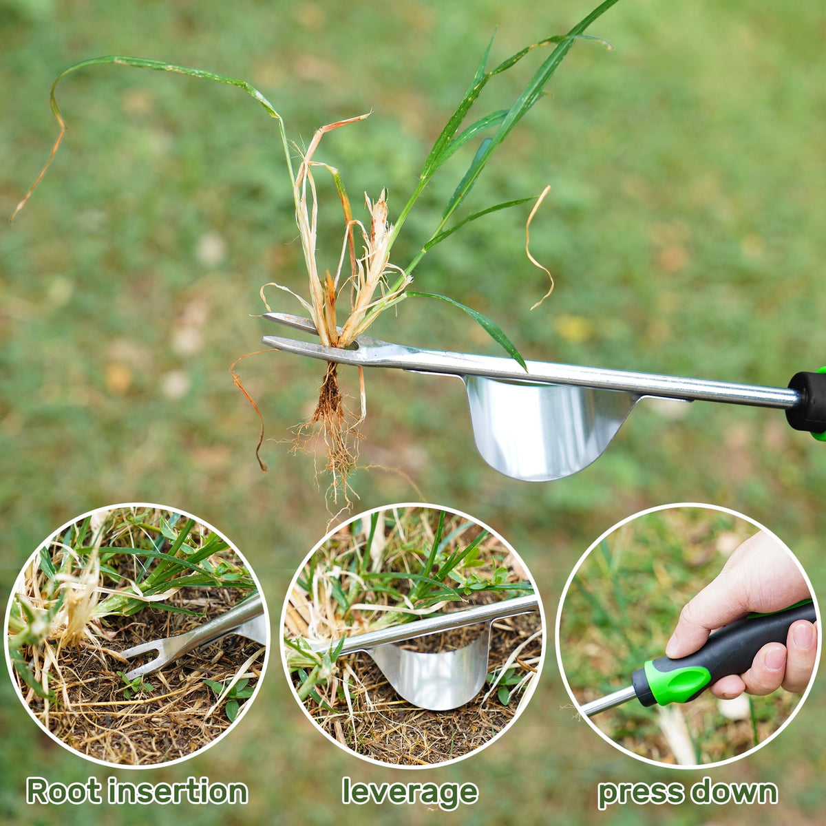 JXWENBYX 4-teeth weed puller loosens soil and roots