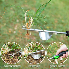 JXWENBYX 4-teeth weed puller loosens soil and roots