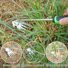 JXWENBYX V-shaped uprooting weeder digs deep to pry roots