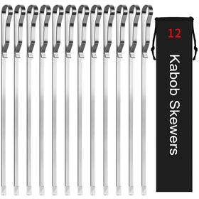 JY COOKMENT kabob skewers with flat blade prevent spinning and promote even grilling