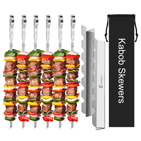 JY COOKMENT kabob skewers 17-inch flat-blade design for even cooking
