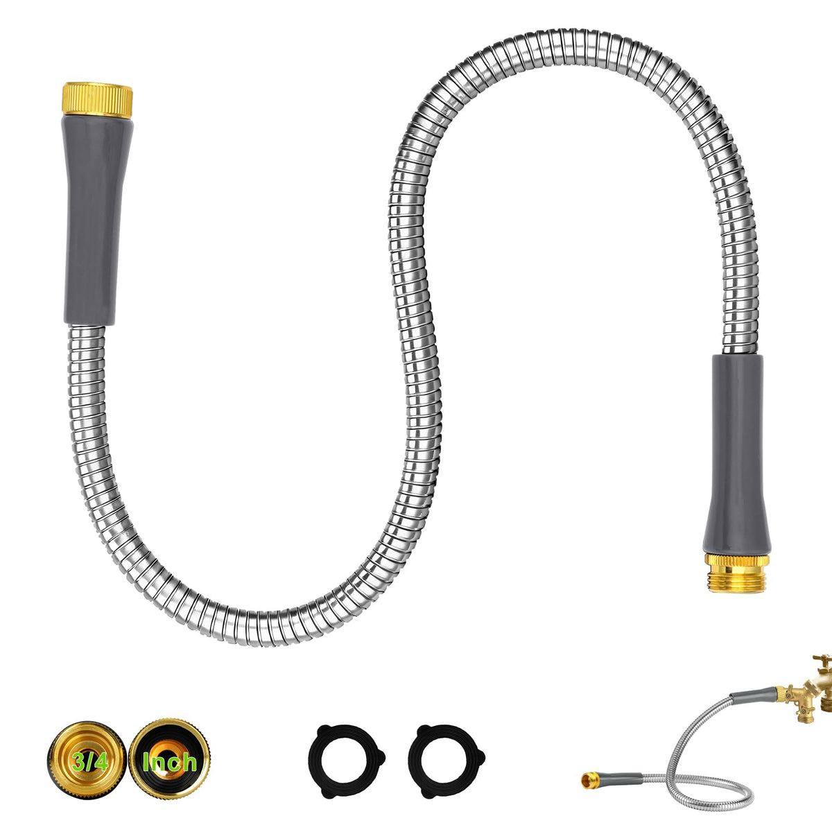 JYI&amp;FORGE short metal garden hose connector exterior for durable outdoor use