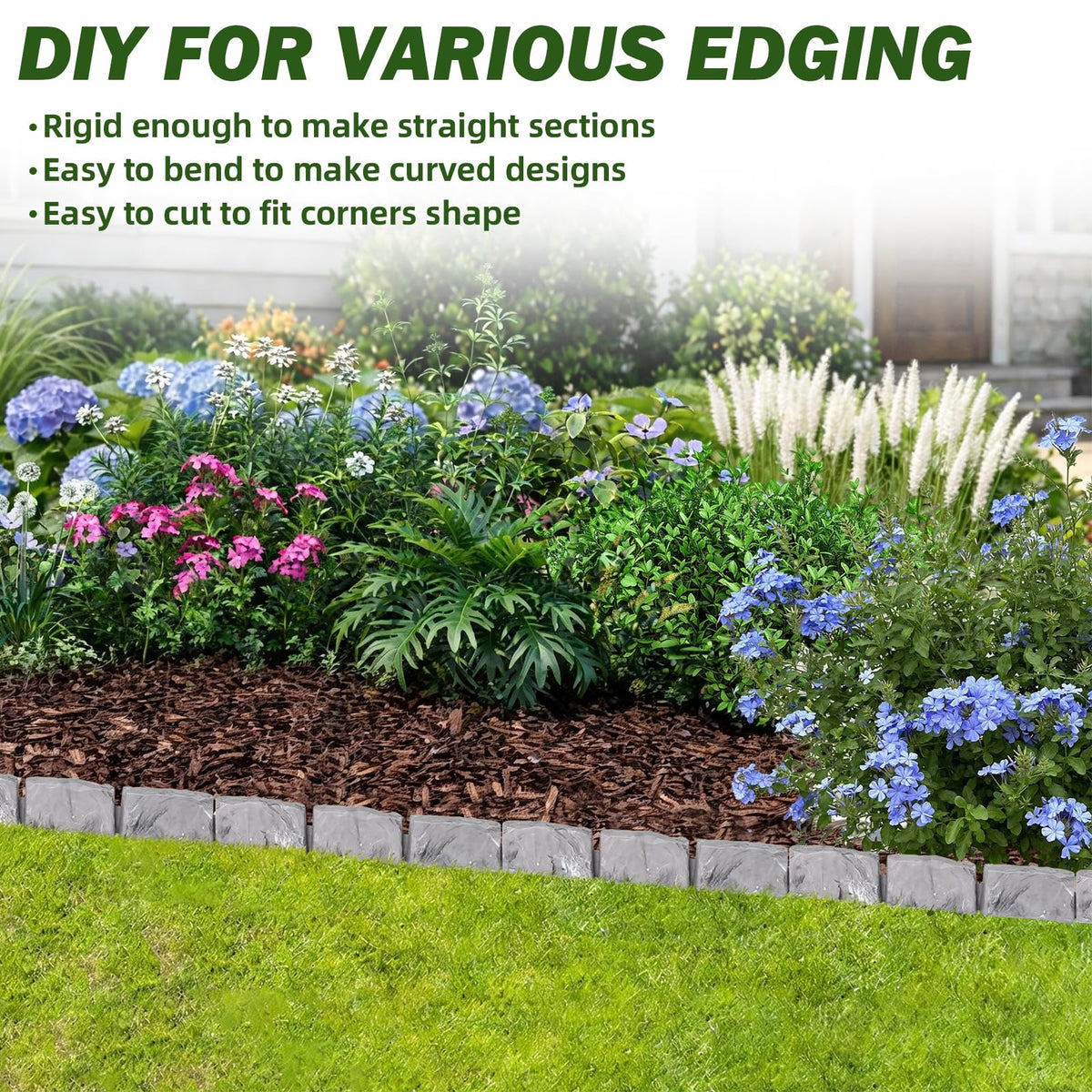 JYINCPED straight sections create clean lawn edges.