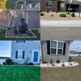 JYINCPED edgings around trees and beds create crisp garden separation
