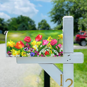 JYKCUL spring tulip mailbox cover 21x18 adds curbside color and easy seasonal refresh.