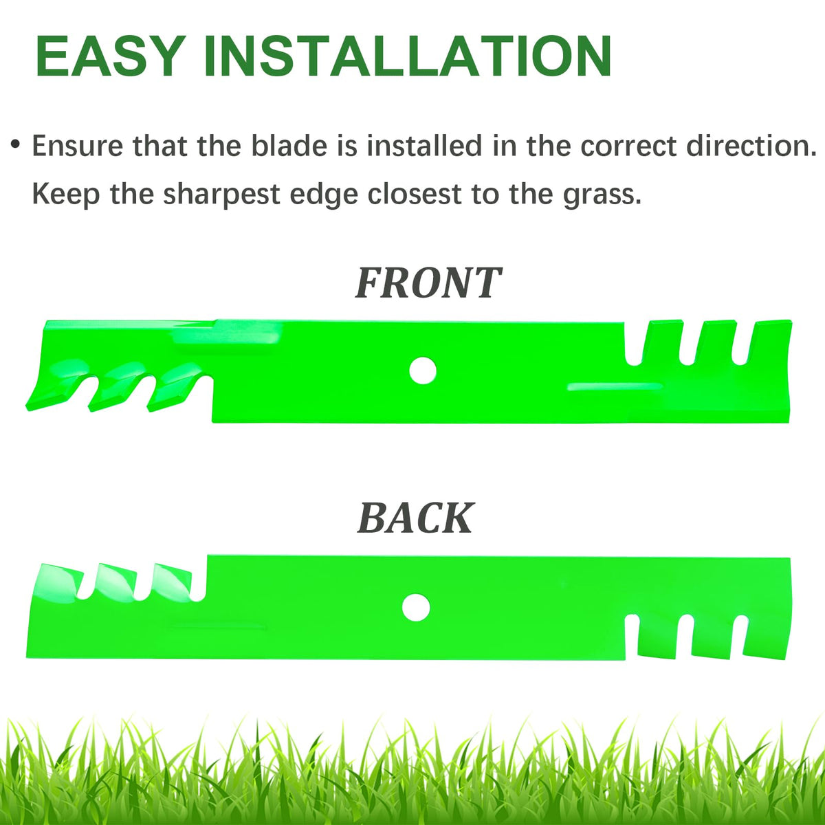 JYLEYJ 482878 blades installed on a 52-inch deck mower.