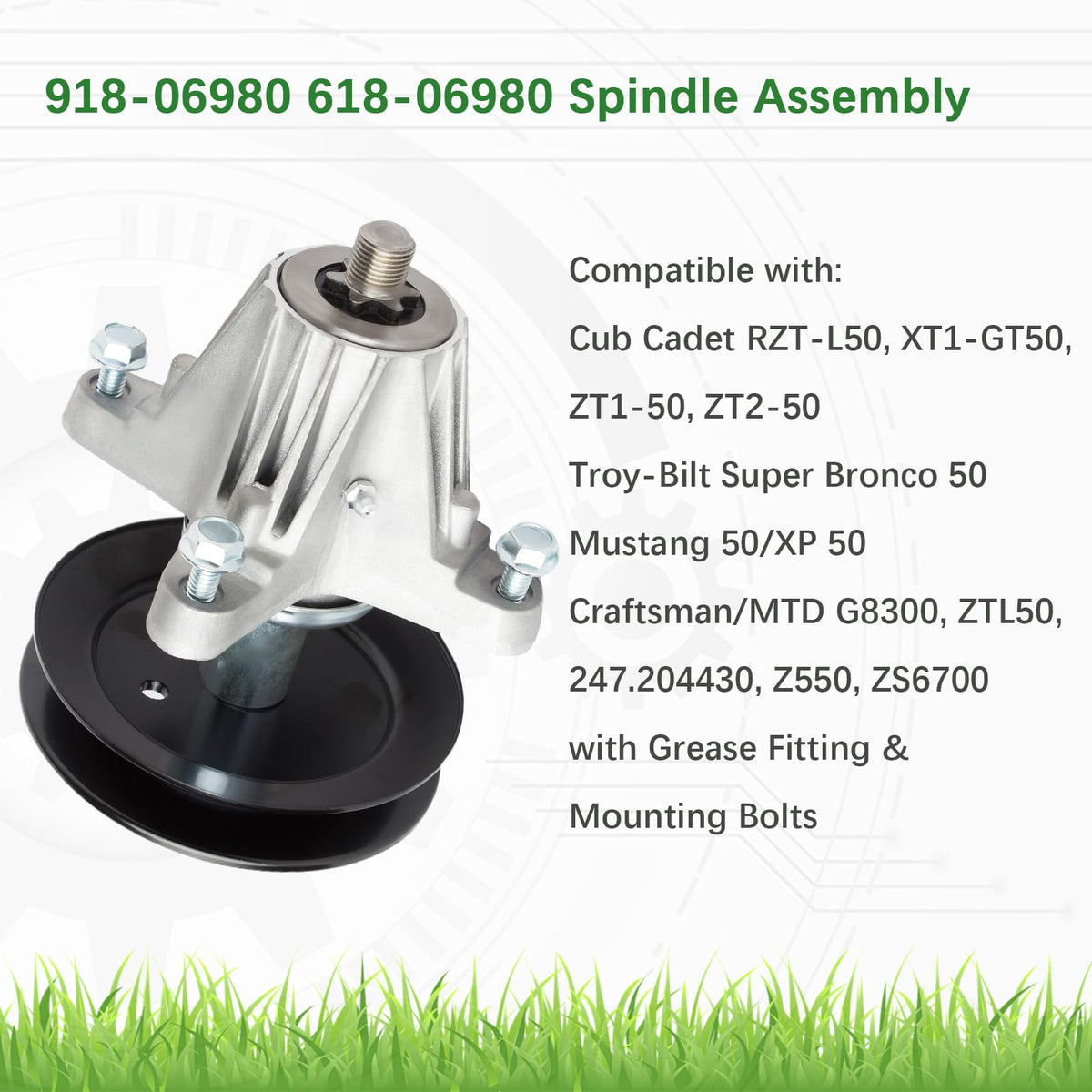 JYLEYJ 918-06980 spindle assembly includes mounting bolts.
