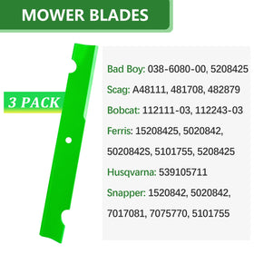 JYLEYJ replacement blades compatible with Bad Boy/Scag 61-inch decks