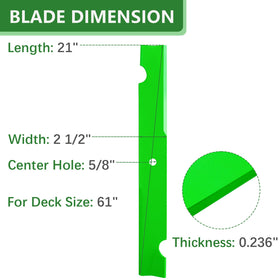 JYLEYJ notched high-lift blade for 61-inch decks improves cutting performance
