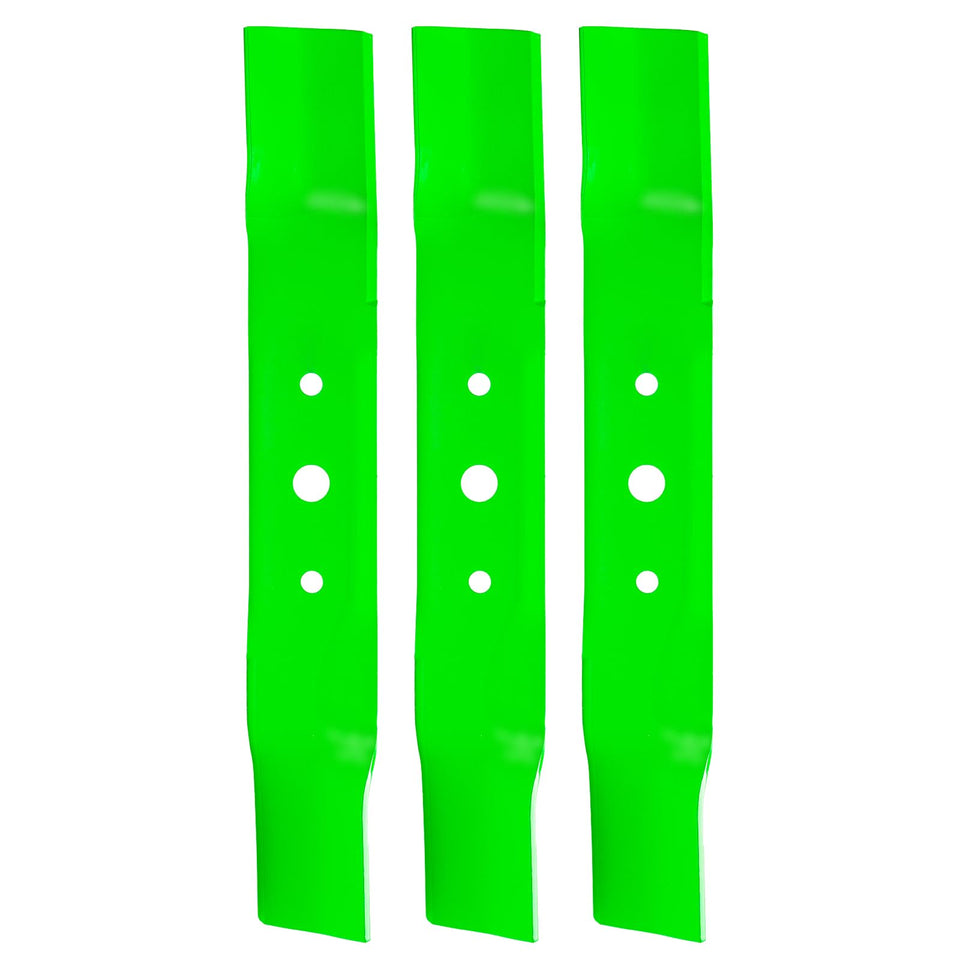 JYLEYJ GX20250 mulching blades in a three-pack for 48-inch decks, ready for installation