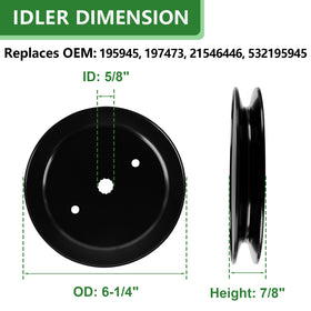 JYLEYJ pulley assembly with 6-1/4 inch OD supports smooth blade rotation