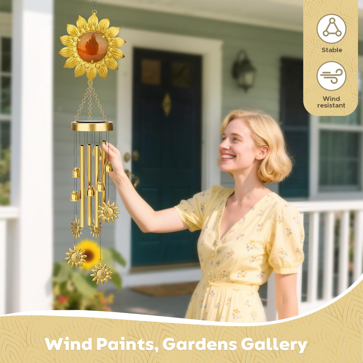 JYPS wind chimes feature a rust-resistant hook for easy outdoor or indoor hanging.