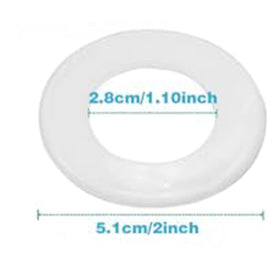 Plastic snap ring with slot aids secure gasket placement in valves.