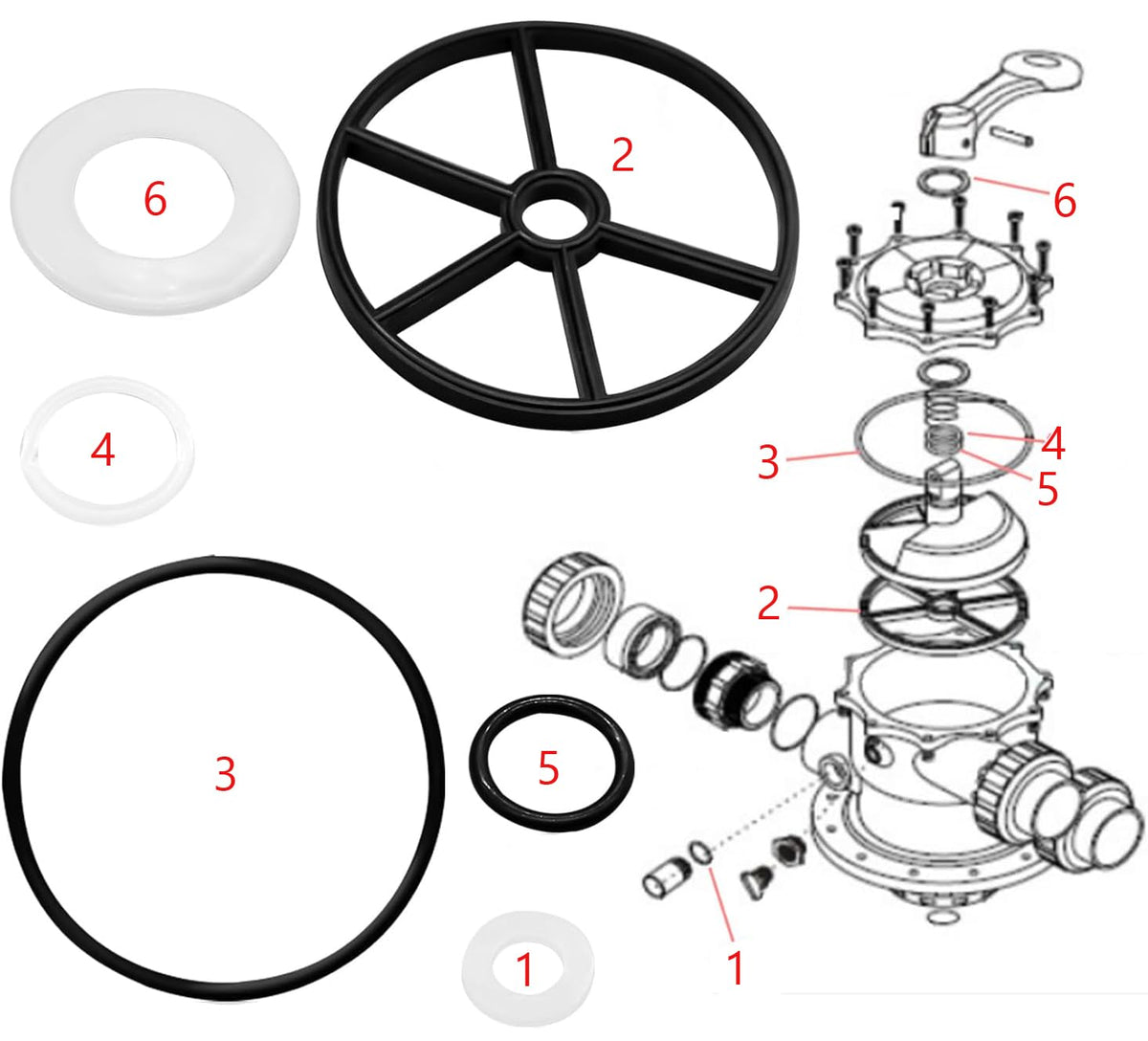 SPX0714T spider gasket supports durable Vari-Flo XL valve seal.