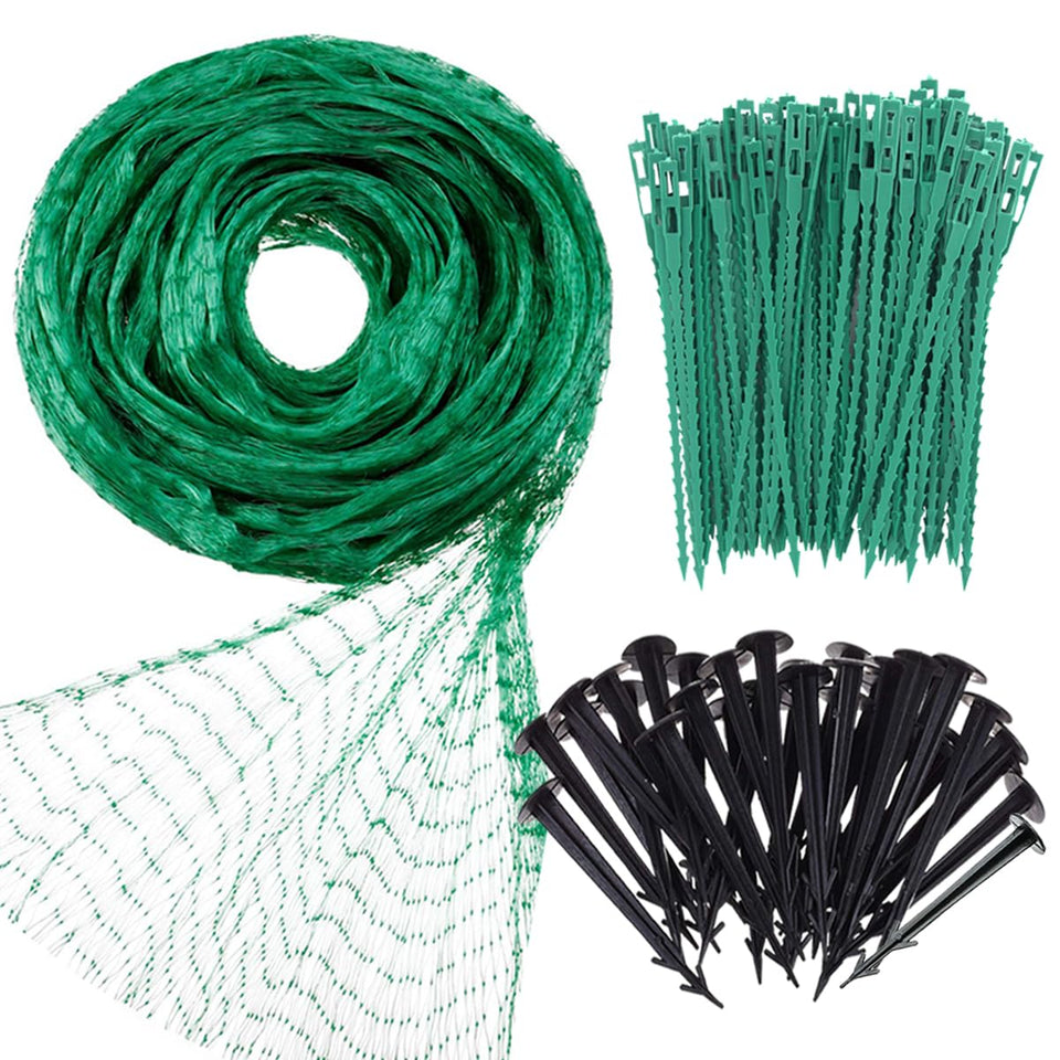 JZGEL bird netting covers a 13x33 ft area to protect fruit trees from birds