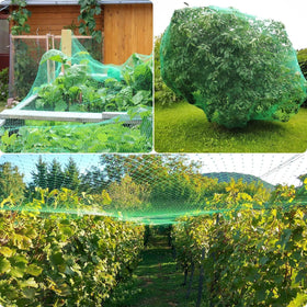 JZGEL netting laid over flowers and shrubs for discreet protection