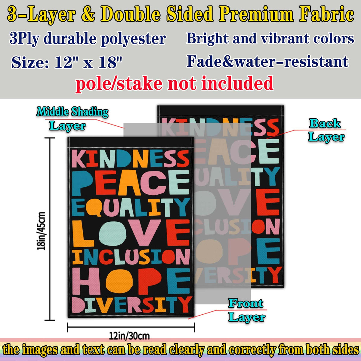 JZYIZYU 3-ply polyester flag emphasizing durability for outdoor use.