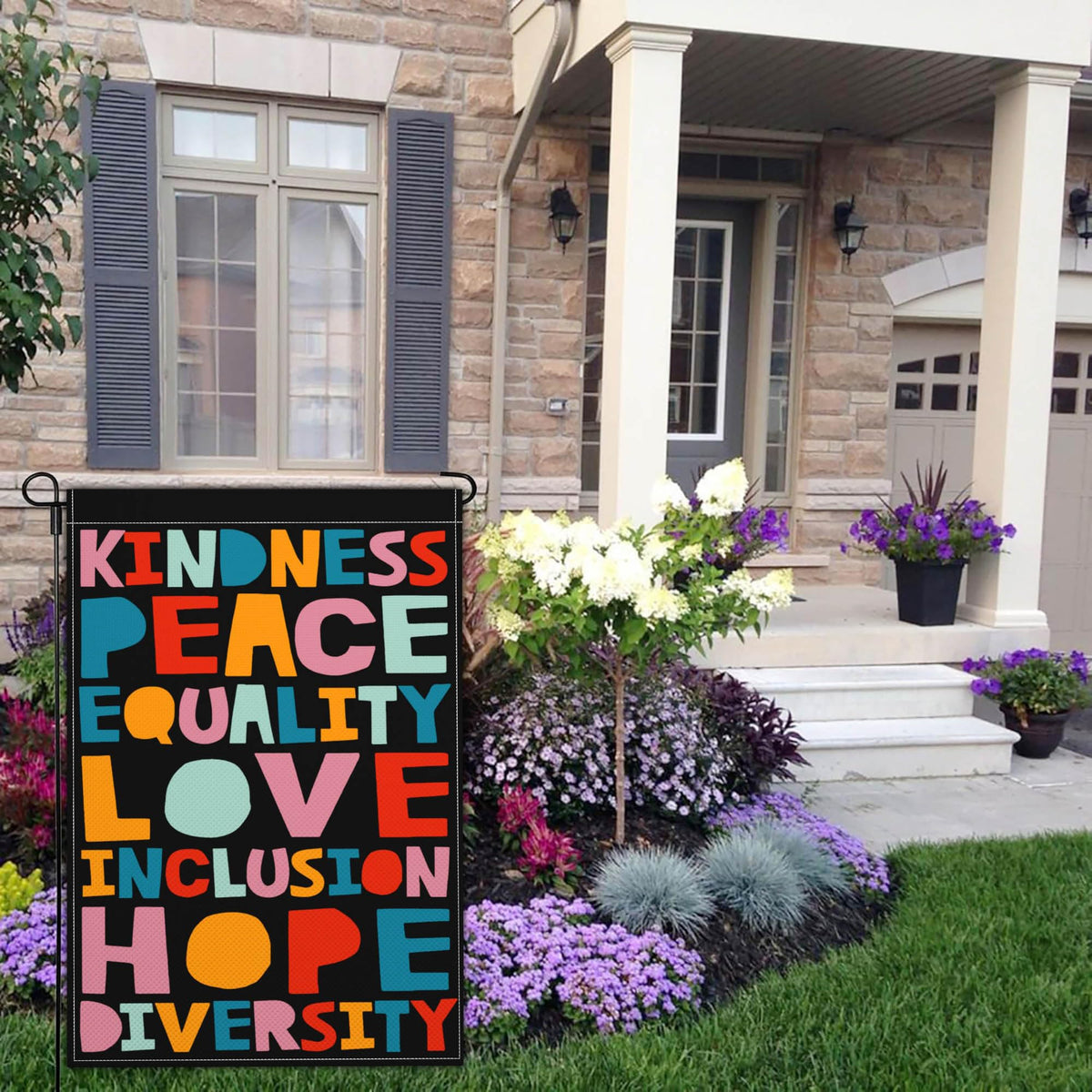JZYIZYU easy-install flag ready for porch or garden display, fits standard poles.