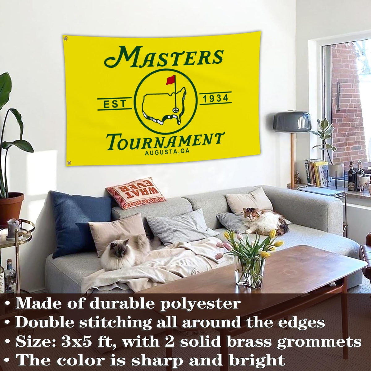 JZYIZYU Masters golf decor flag for bedroom walls, adds playful vibe.
