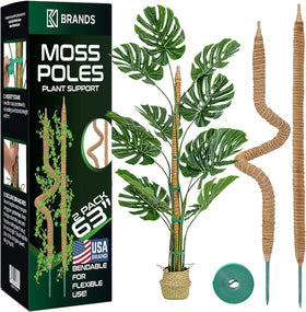 K-Brands 2-pack 63-inch bendable moss poles ready for indoor Monstera climbers