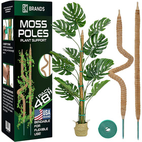K-Brands 48-inch bendable moss pole supports monstera growth with natural coconut fiber