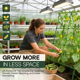 Heavy-duty netting from K-Brands provides sturdy plant support for vigorous vines.