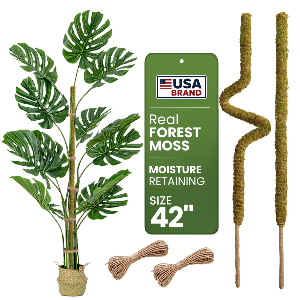 K-Brands 42-inch bendable moss pole supports Monstera climbing