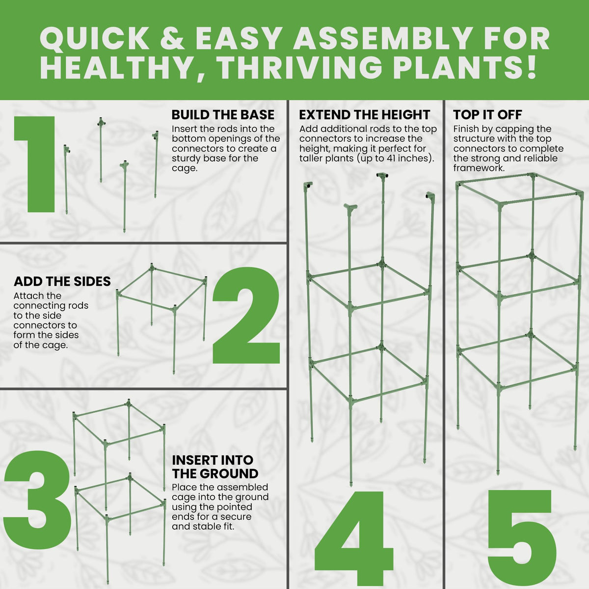 K-Brands Square Tomato Cage weather-stable design helps keep vines supported during windy days