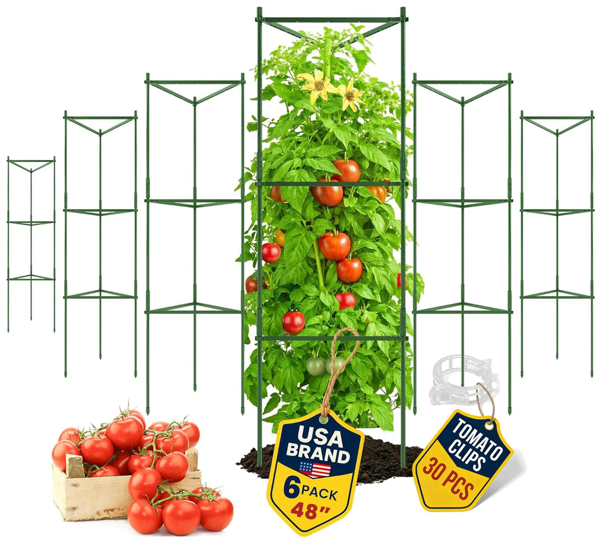 K-Brands Tomato Cage 48in tall supports tall tomato plants with durable vertical structure