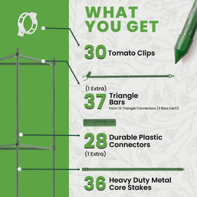 K-Brands tomato cage no-tools setup demonstrates quick, frustration-free assembly.