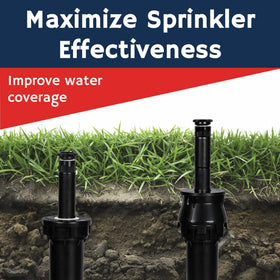 K-IT riser kit displayed beside lawn with improved watering efficiency potential