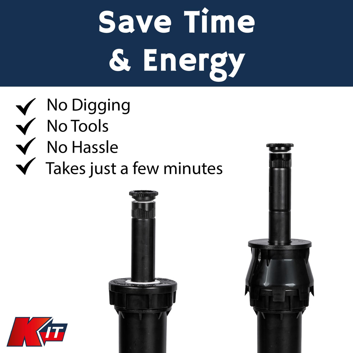 K-IT riser extension enabling quick height adjustments without digging