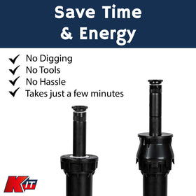 K-IT riser extension enabling quick height adjustments without digging