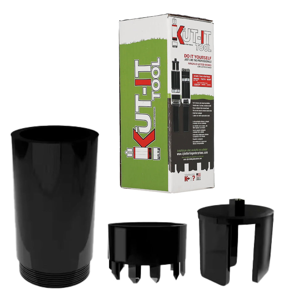 K-IT KUT-IT turf removal tool clears turf around sprinkler heads for quick access