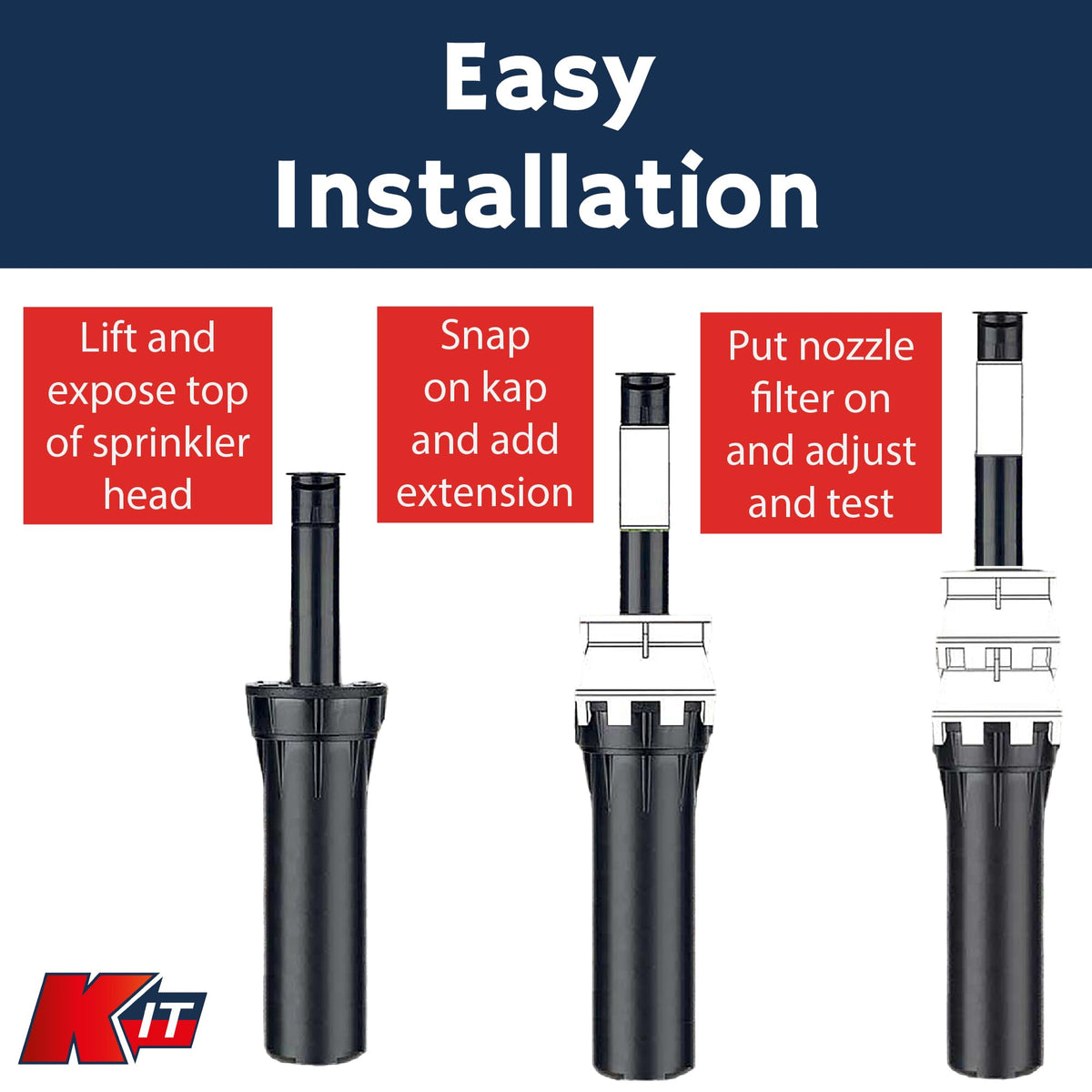 K-IT universal sprinkler component compatible with major brands.