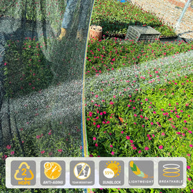 KAAOGITY 6.5x10 ft shade cloth mesh on greenhouse enhances airflow.